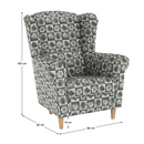 Füles fotel, szövet patchwork N1, CHARLOT