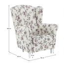 Füles fotel, szövet rose 18, CHARLOT