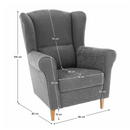 Füles fotel, szürke, CHARLOT