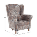 Füles fotel, szövet vintage barna, CHARLOT