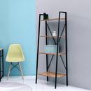 Polcállvány, 4 polcos, tölgy/fekete, THEA