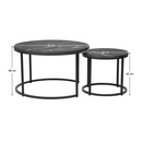 Dohányzóasztalok, 2 db-os szett, sötétszürke/fekete, CIRKO