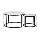 Dohányzóasztalok, 2 db-os szett, fehér/fekete, CIRKO