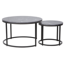 Dohányzóasztalok, 2 db-os szett, sötétszürke/fekete, CIRKO