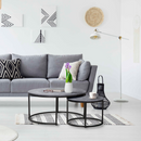 Dohányzóasztalok, 2 db-os szett, sötétszürke/fekete, CIRKO