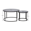 Dohányzóasztalok, 2 db-os szett, sötétszürke/fekete, CIRKO