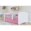 Ágy ráccsal és tárolóhellyel 90x200, fehér/rózsaszín, COCOLINO
