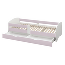 Ágy ráccsal és tárolóhellyel 90x200, fehér/rózsaszín, COCOLINO