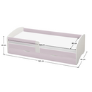 Ágy ráccsal és tárhellyel 80x160, fehér/rózsaszín, COCOLINO