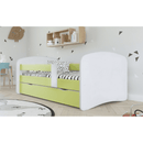 Ágy ráccsal és tárolóhellyel 90x200, fehér/zöld, COCOLINO