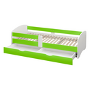 Ágy ráccsal és tárolóhellyel 90x200, fehér/zöld, COCOLINO