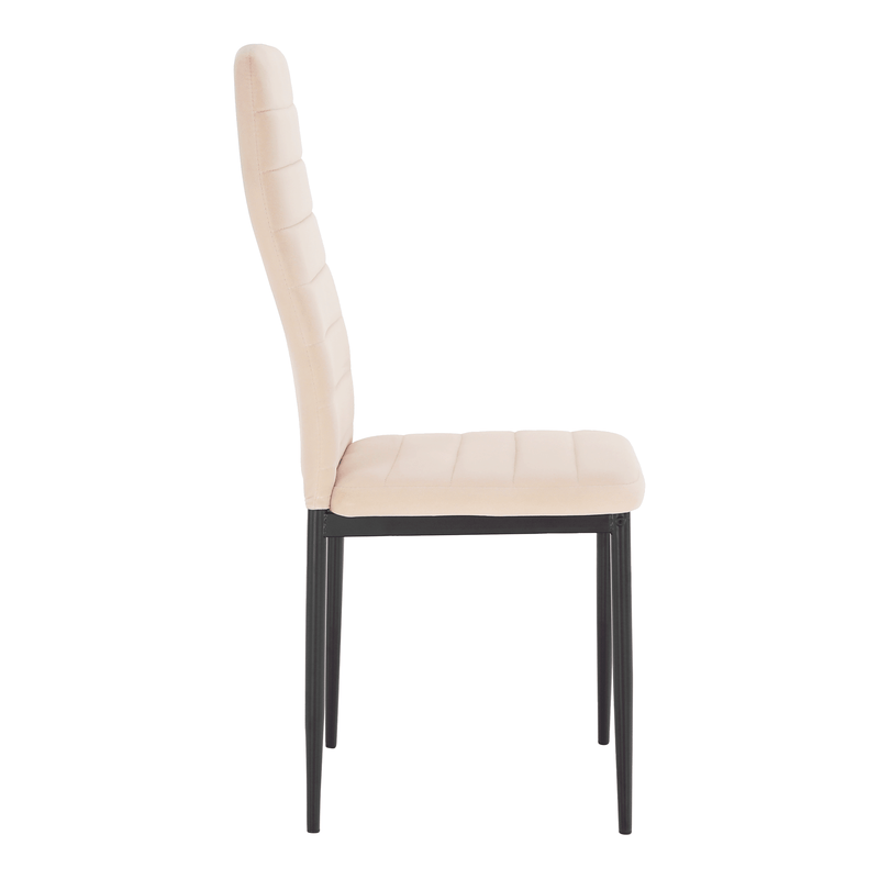 Szék, bézs Dulux Velvet szövet/fekete fém, COLETA NOVA