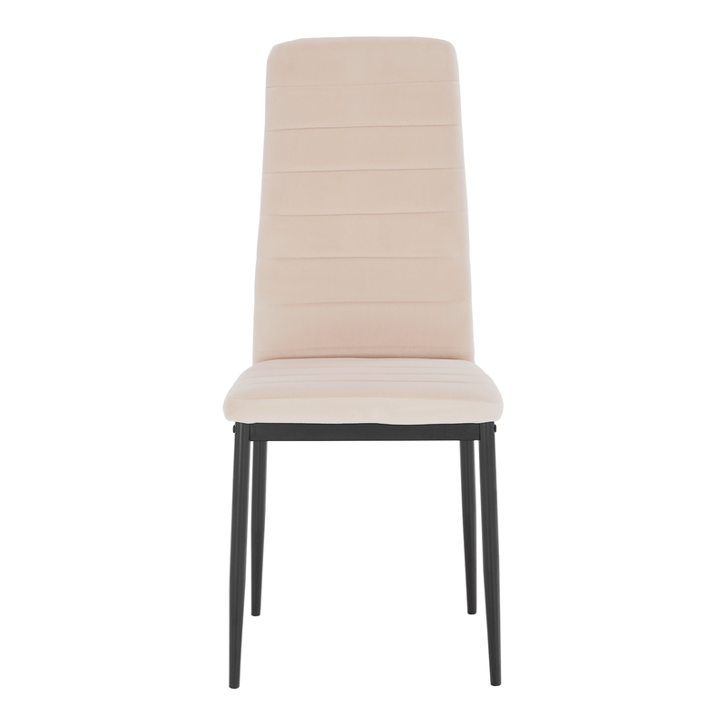 Szék, bézs Dulux Velvet szövet/fekete fém, COLETA NOVA