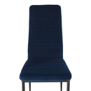 Szék, kék Velvet szövet/fekete fém, COLETA NOVA