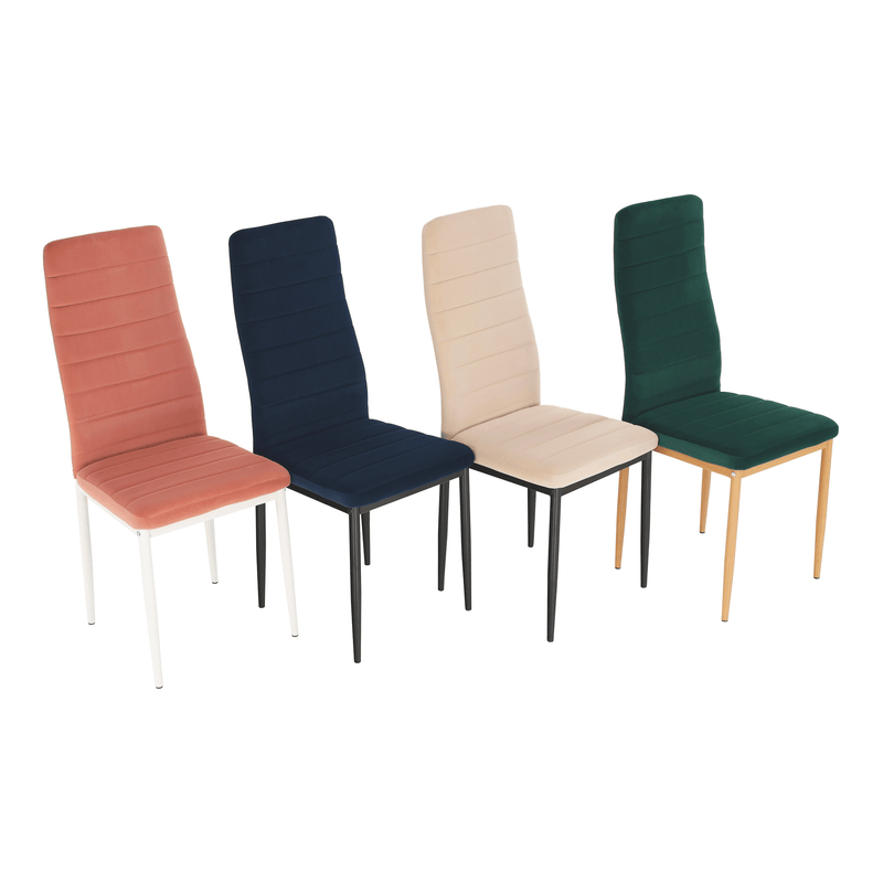 Szék, bézs Dulux Velvet szövet/fekete fém, COLETA NOVA