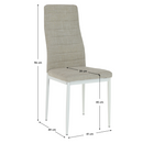 Étkezőszék, bézs szövet/fehér fém, COLETA NOVA
