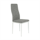 Étkezőszék, világos szürke szövet/fehér fém, COLETA NOVA