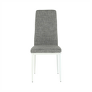 Étkezőszék, világos szürke szövet/fehér fém, COLETA NOVA