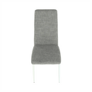 Étkezőszék, világos szürke szövet/fehér fém, COLETA NOVA