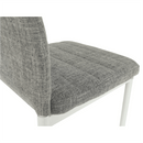 Étkezőszék, világos szürke szövet/fehér fém, COLETA NOVA