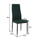 Szék, smaragd szövet/fekete fém, COLETA NOVA