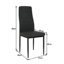 Étkezőszék, sötétszürke szövet/fekete fém, COLETA NOVA