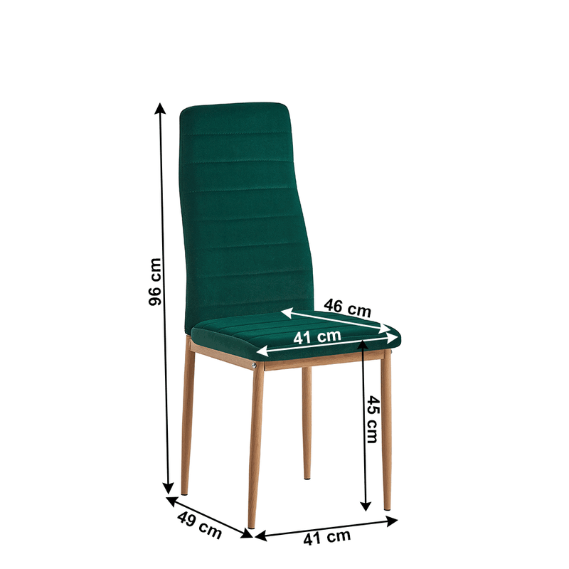 Szék, smaragd Velvet szövet/tölgy, COLETA NOVA