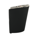 Klub fotel, textilbőr fekete/szövet újságminta, CUBA