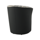 Klub fotel, textilbőr fekete/szövet újságminta, CUBA