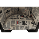 Klub fotel, textilbőr fekete/szövet újságminta, CUBA