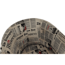 Klub fotel, textilbőr fekete/szövet újságminta, CUBA