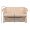 Klub duplafotel, textilbőr, bézs színű, CUBA