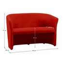 Klub dupla fotel, szövet piros, CUBA