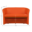 Klub dupla fotel, narancssárga textilbőr, CUBA
