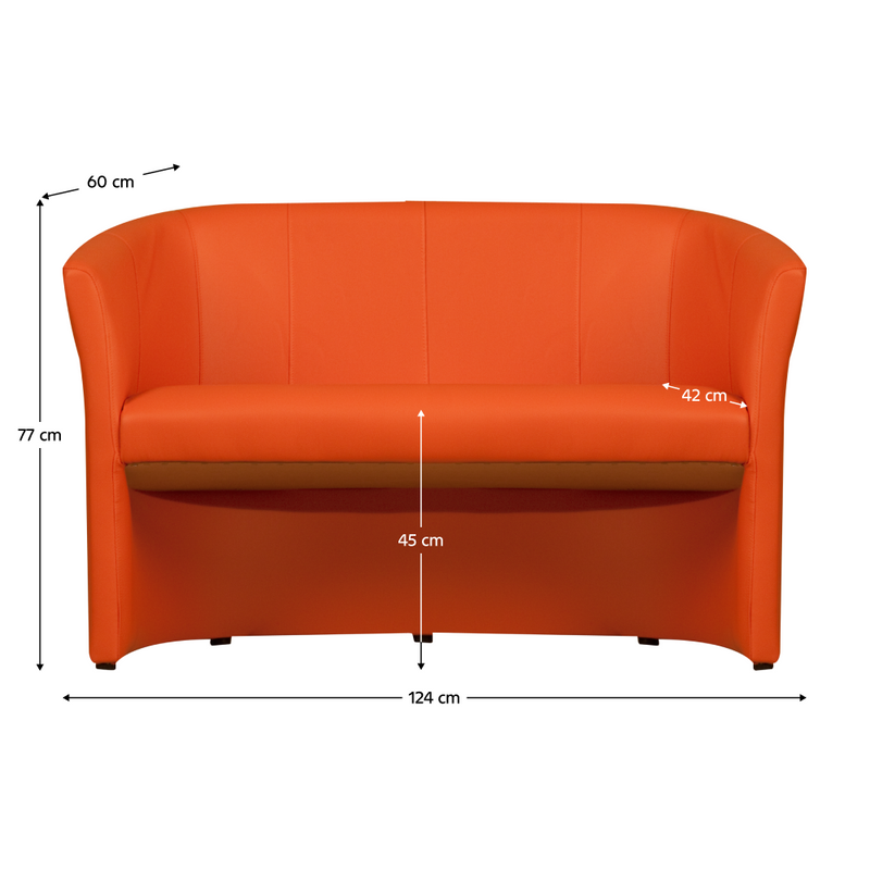 Klub dupla fotel, narancssárga textilbőr, CUBA
