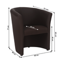 Klub fotel, barna textilbőr, CUBA