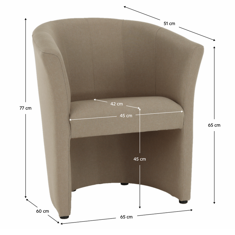 Klub fotel, bézs anyag, CUBA