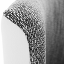 Klub fotel, fehér textilbőr / szürke szövet, CUBA