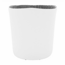 Klub fotel, fehér textilbőr / szürke szövet, CUBA