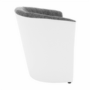 Klub fotel, fehér textilbőr / szürke szövet, CUBA