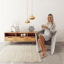 Klub fotel, fehér textilbőr / szürke szövet, CUBA