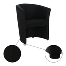 Klub fotel, fekete textilbőr, CUBA