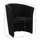 Klub fotel, fekete textilbőr, CUBA