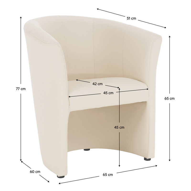 Klub fotel, bézs textilbőr, CUBA