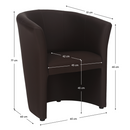 Klub fotel, barna textilbőr, CUBA