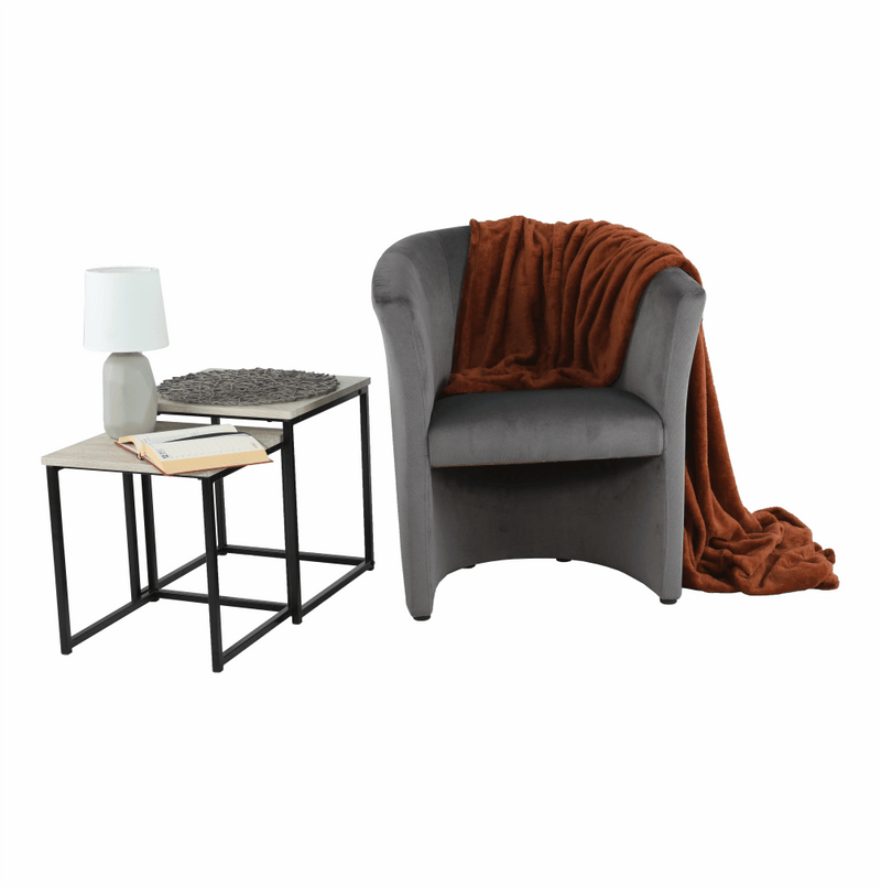 Klub fotel, szürke anyag, CUBA