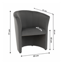 Klub fotel, szürke anyag, CUBA