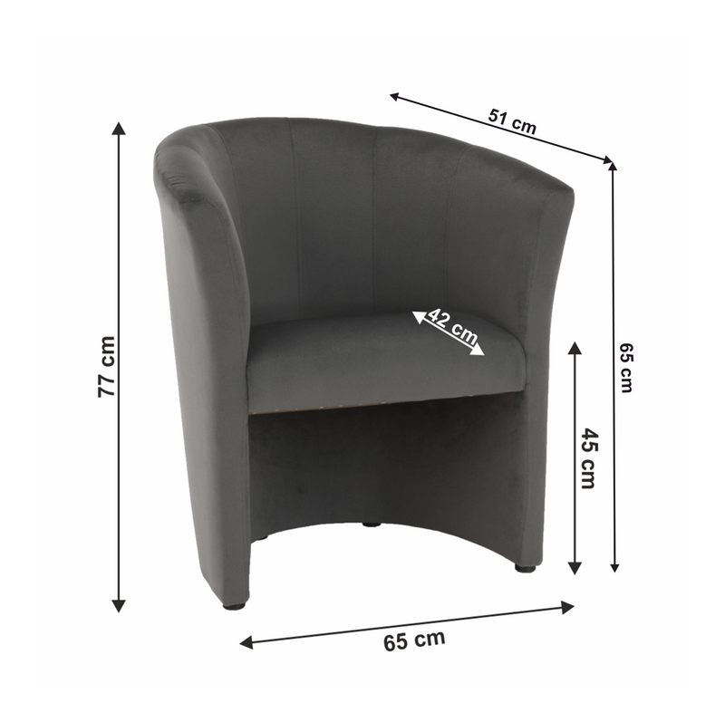 Klub fotel, szürke anyag, CUBA