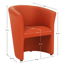 Klub fotel, textilbőr, narancssárga, CUBA