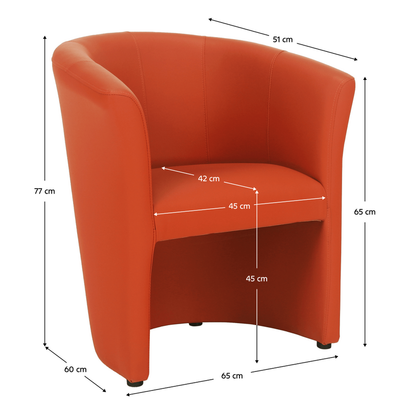 Klub fotel, textilbőr, narancssárga, CUBA